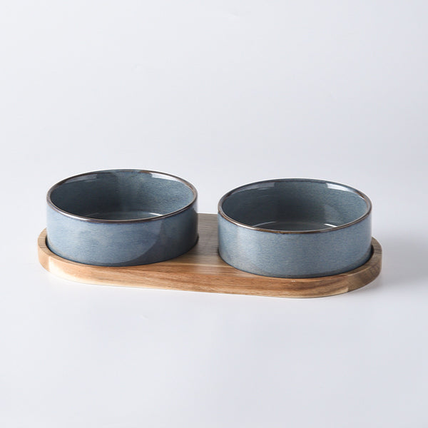 Pet Double Bowl Anti-tumble Drinking Water Rice Basin