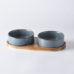 Pet Double Bowl Anti-tumble Drinking Water Rice Basin