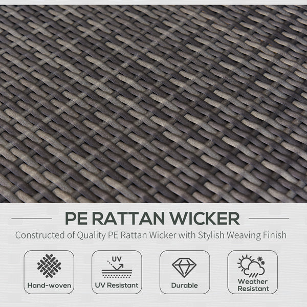 7 Piece Wicker Patio Furniture For Backyard Outdoor Sectional Sofa With Cushions  Tempered Glass Coffee Table Pillows Gray