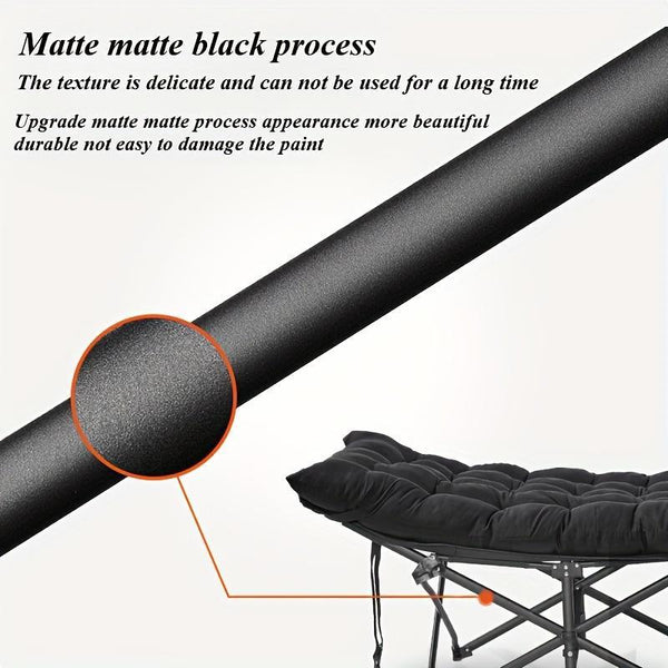 Easy To Fold Portable Recliner Black Comfortable Thick Cushion Suitable For Home Office,NoteThis Pallet Is Shipped By Average Freight