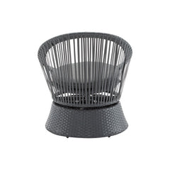 26.7 Modern Gray Wicker Lounge Chair With Rattan And Iron Frame, Featuring A Stylish Round Design, Perfect For Living Room, Patio, Or Balcony Relaxation