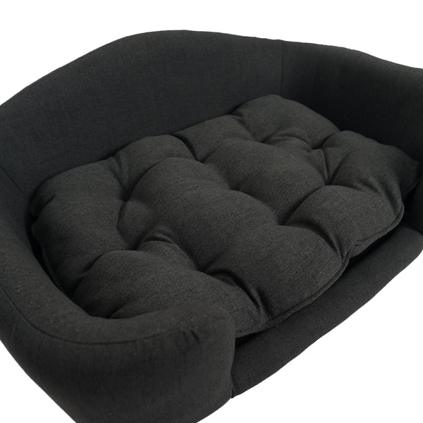 Elevated Luxurious Fabric Chaise Lounger for Dogs or Cats with Wood Legs