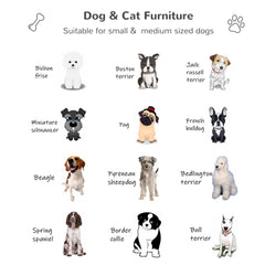 Wicker Dog House Raised Rattan Puppy Bed Cat Shelter for Indoor Outdoor Garden Patio Pet Sofa with Removable Cushion for Medium Sized Pet Brown