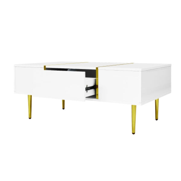 White High-gloss Coffee Table, Modern And Simple