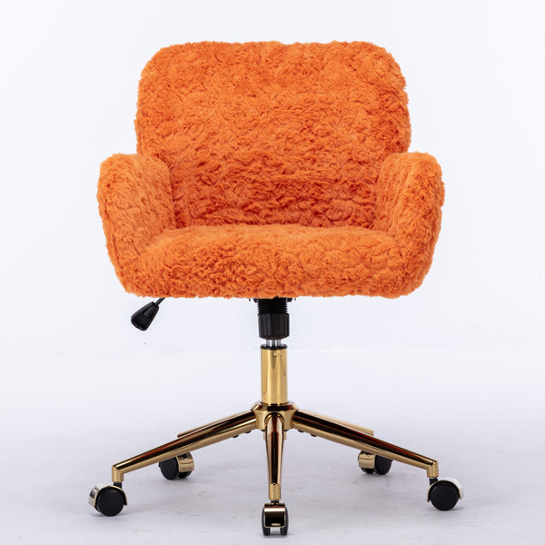 Home Office Chair With Golden Metal Base