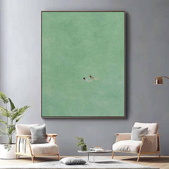 Swimming Into The Sea Green Ocean Hand Painted Oil Painting