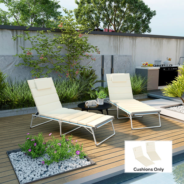 Foldable Chaise Lounge Cushion Set Of 2
