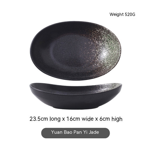 Japanese-style Ceramic Salad Dish Deep Plates Oval