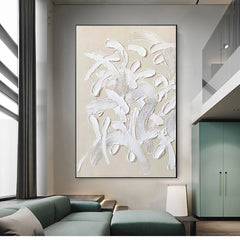 Handmade Oil Painting White Design Thick Acrylic Wall Art Decoration Abstract Knife Artwork For Home Wedding Room Decor Rolled Frameless Unstretched Painting