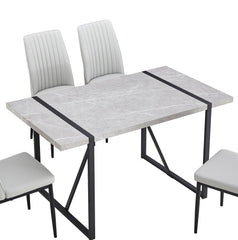 Modern Dining Table Rectangular Dinner Table, Easy Assembly,