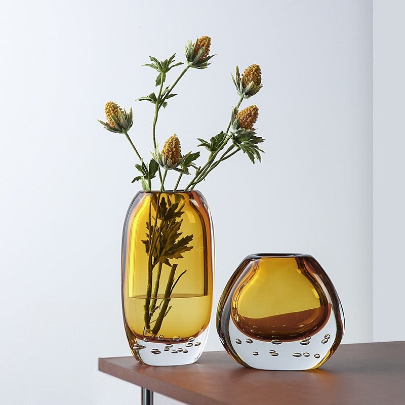 Light Luxury Color Glazed Glass Vase