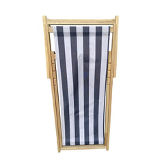 Wood Sling Chair Blue Stripe Broad Blue Stripe  Dark Blue Folding Chaise Lounge Chair