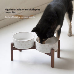 Ceramic Elevated Anti-spill Food and Water Cat & Dog Bowl