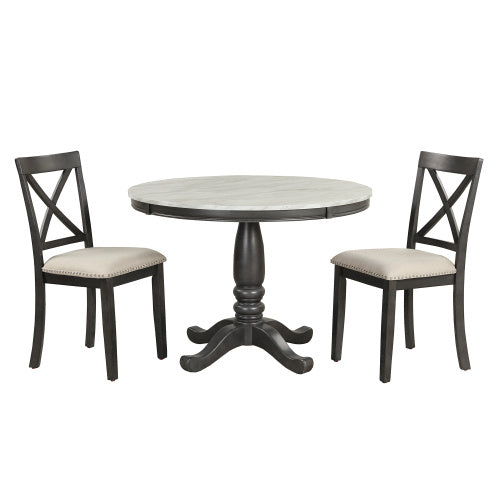 Orisfur. 5 Pieces Dining Table Solid Wood