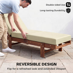 Set of 2 Chaise Lounge Cushion, 4" Thick Outdoor Lounge Chair Cushions
