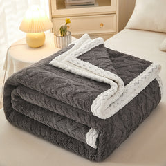 Double Thickened Warm Fleece Sofa Blanket