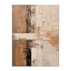 Large Abstract Handmade Painting Brown Textured Wall Art
