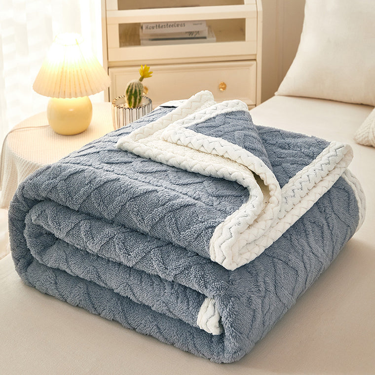 Double Thickened Warm Fleece Sofa Blanket