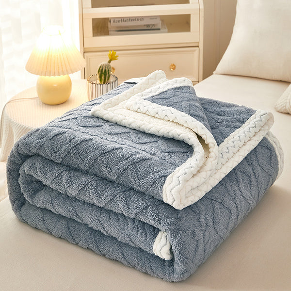 Double Thickened Warm Fleece Sofa Blanket