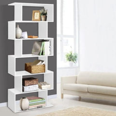 Five Layer Simple Household White Bookshelf