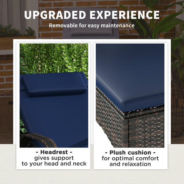 2 Reclining Chaise Lounge Chairs, Rolling Outdoor Chairs With Cushion