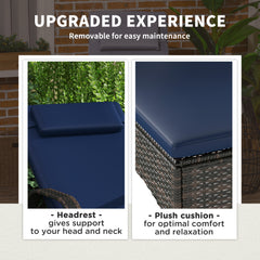 2 Reclining Chaise Lounge Chairs, Rolling Outdoor Chairs With Cushion