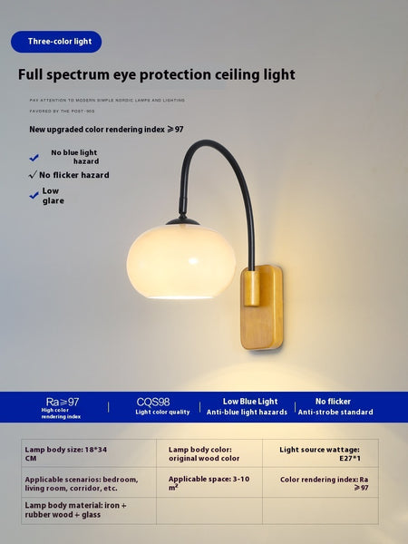 Bedside Wall Lamp Creative Retro Glass Wall LED Lamp