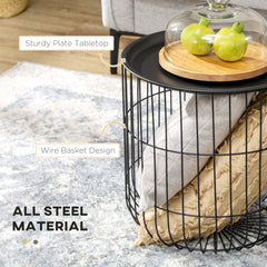 Tables with Steel Wired Basket Body and Removable Top