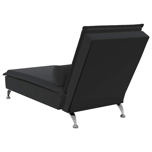 Massage Chaise Lounge with Neck Roll, Velvet