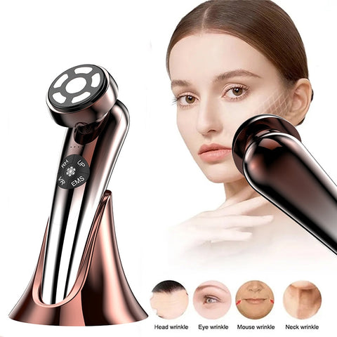 Vibrating Hot-and-cold Therapy Red Light RF Water Infusion Microcurrent Facial Lifting Beauty Device