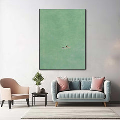 Swimming Into The Sea Green Ocean Hand Painted Oil Painting