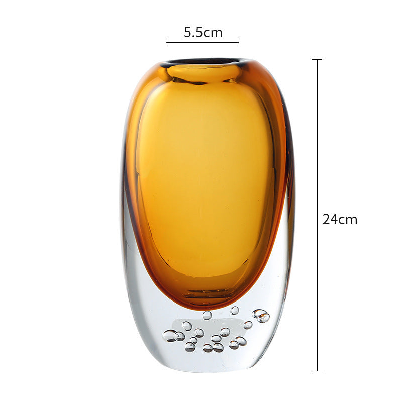 Light Luxury Color Glazed Glass Vase