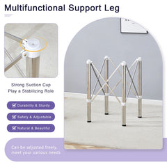 Table Legs Only - Minimalist Silver Stainless Steel Folding Table Frame