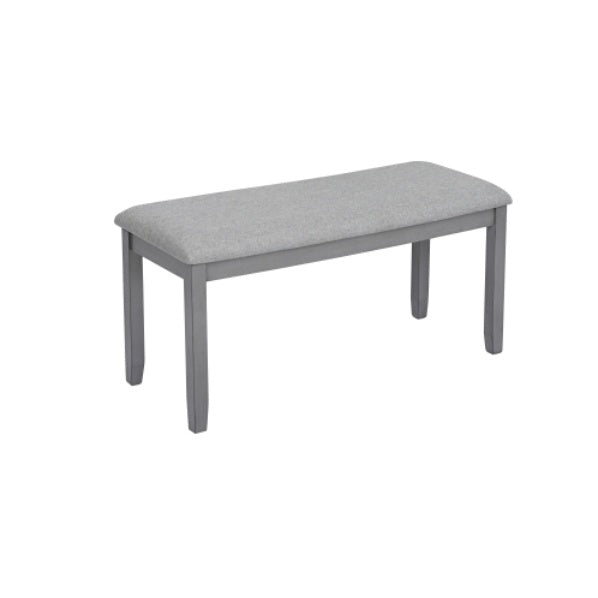 Rectangular Wooden Dining Table With 4 Upholstered Chairs And A Bench