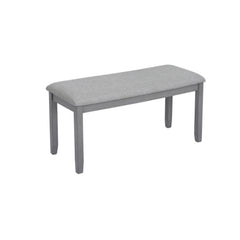 Rectangular Wooden Dining Table With 4 Upholstered Chairs And A Bench