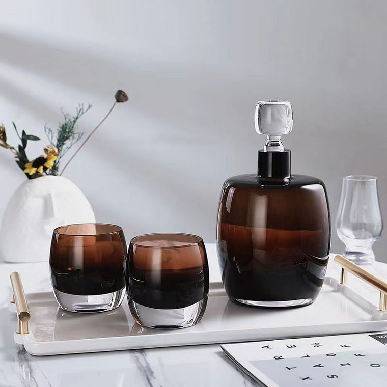 Modern Light Luxury Glass Wine Decanter Cold Water Bottle Decoration Living Room Coffee Table