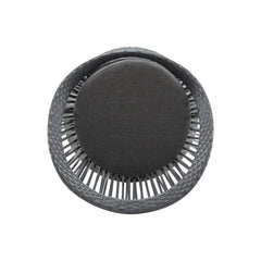 26.7 Modern Gray Wicker Lounge Chair With Rattan And Iron Frame, Featuring A Stylish Round Design, Perfect For Living Room, Patio, Or Balcony Relaxation