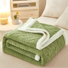 Double Thickened Warm Fleece Sofa Blanket