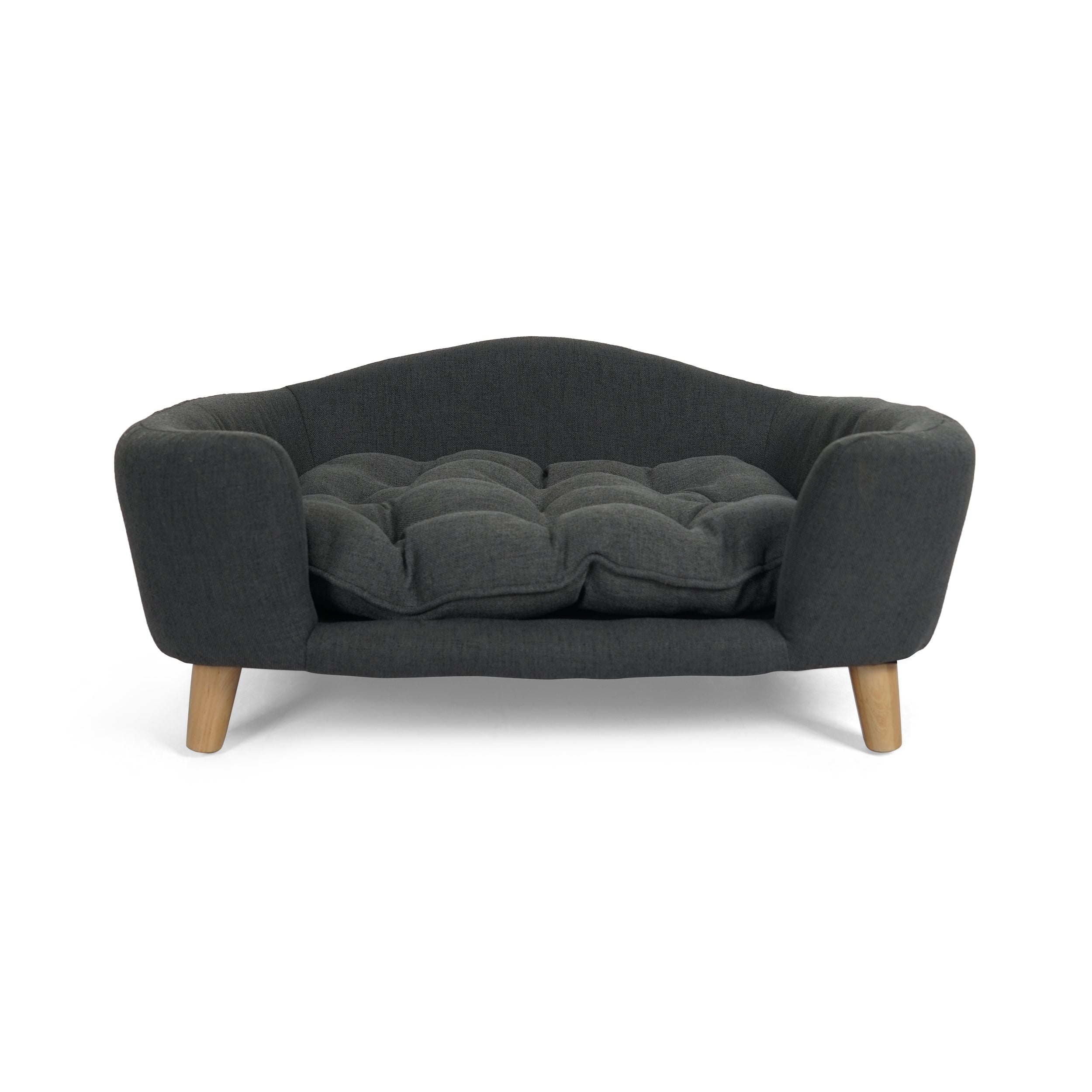 Elevated Luxurious Fabric Chaise Lounger for Dogs or Cats with Wood Legs