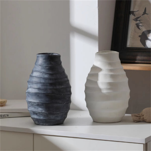 Wabi-sabi Style Ceramic Vase Zen Flower Arrangement