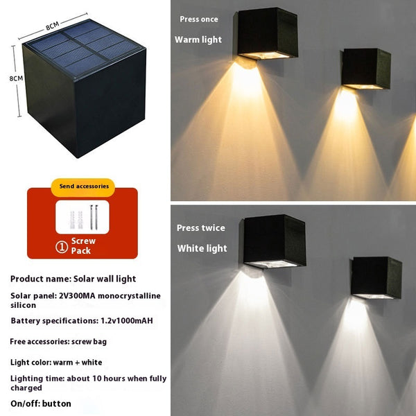 Outdoor Household Square Solar Atmosphere Wall Lamp