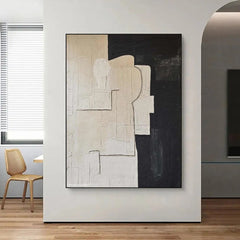 Handmade Oil Painting Canvas Wall Art Decoration Modern Abstract Black White Texture Minimalist For Home Decor Rolled Frameless Unstretched Painting