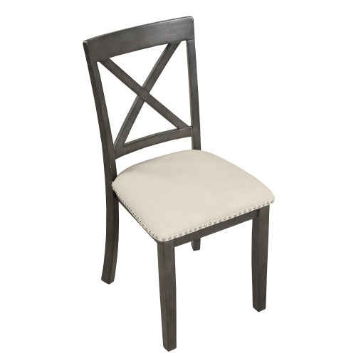 Orisfur. 5 Pieces Dining Table Solid Wood