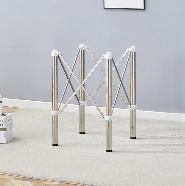 Table Legs Only - Minimalist Silver Stainless Steel Folding Table Frame