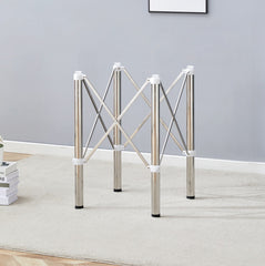 Table Legs Only - Minimalist Silver Stainless Steel Folding Table Frame