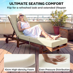 Set of 2 Chaise Lounge Cushion, 4" Thick Outdoor Lounge Chair Cushions