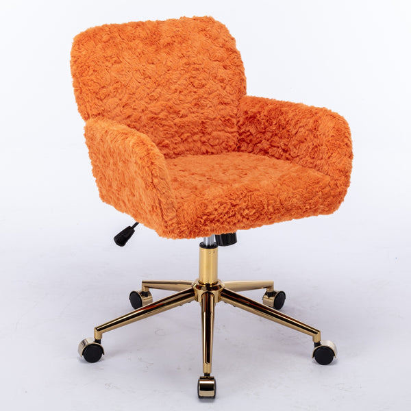 Home Office Chair With Golden Metal Base