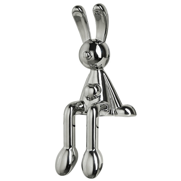 Light Luxury Silver Electroplated Sitting Rabbit Decoration Living Room Wine Cabinet TV