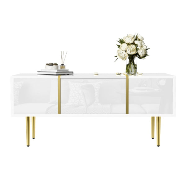 White High-gloss Coffee Table, Modern And Simple