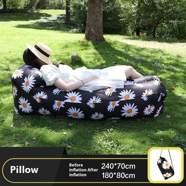 Camping Air Folding Lunch Break Net Celebrity Inflatable Mattress Lazy Sofa Recliner Single Portable Outdoor